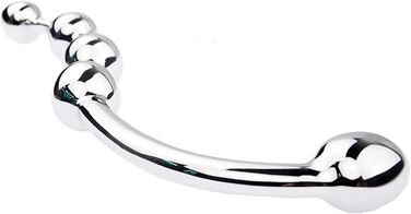 Анальний плаг з подвійним наконечником з нержавіючої сталі для масажу простати та стимуляції G-точки. Підходить для чоловіків та жінок.