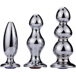 Анальний стимулятор Soarvlorfy з нержавіючої сталі: стик, куля, анальний дildo з діамантовою основою. Підходить для чоловіків та жінок. Матеріал: нержавіюча сталь, колір: сріблястий.