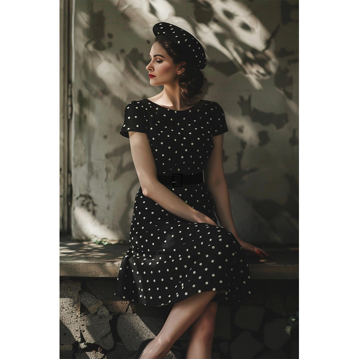 Сукня в стилі рокабіллі 50-х років AXOE з бавовни та поясом, розмір XXL