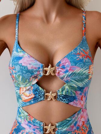 Жіночий купальник Monokini Eomenie Einteiiger, сексуальний купальник з мета-принтом під водою (розмір M)