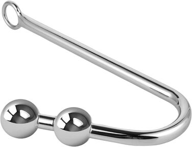 Анальний плуг з нержавіючої сталі з гачком та перлами для вагінального масажу простати, анальний плуг для жінок та чоловіків. Іграшки для дорослих, 3 кульки