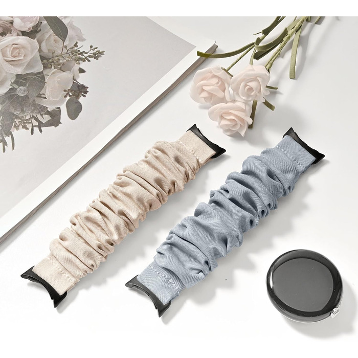 Еластичний тканинний ремінець для Google Pixel Watch 3 41mm, Pixel Watch 2, Pixel Watch — набір 2 шт. (Сяйво зірок / Небесно-блакитний), 5.55-6.5 дюймів