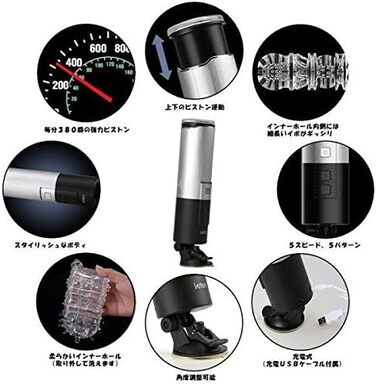 Leten X-9 Телескопічний мастурбатор, 700 г, Чорний - Срібний