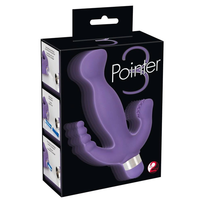 Вібратор You2Toys 3 Pointer: стимулятор клітора та ануса, масажер для жінок, фіолетовий