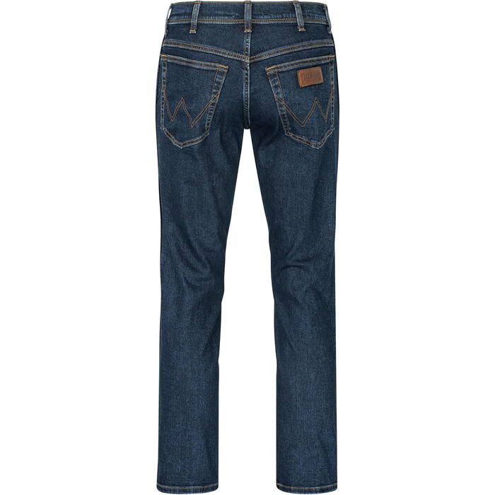 Чоловічі стрейч-джинси Wrangler Texas Regular Fit Authentic Straight, колір Darkstone, з коричневим ременем (46W / 30L)