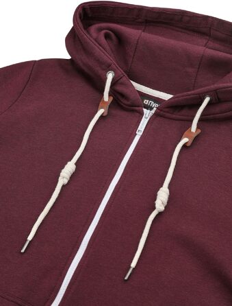 Чоловіча толстовка на блискавці з капюшоном riverso Regular Fit RIVThilo, колір Port Red Melange
