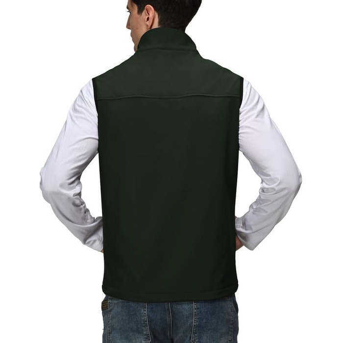 Чоловічий легкий жилет Softshell з флісовим підкладом, спортивний жилет-бодівормер для бігу, походів та роботи, колір зелений (3XL)