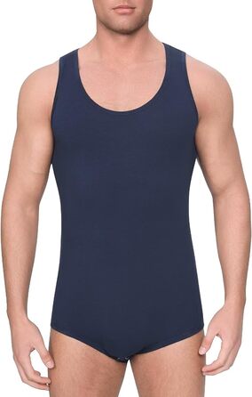 Боді Landofgenie з бавовни, темно-синій, розмір S - одноцільний костюм на бретелях для дорослих