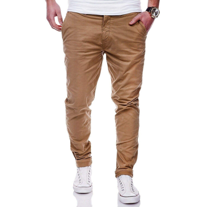 Чоловічі штани чинос Rello & Reese Basic Stretch Regular Slim-Fit, бежеві, C-3001 (32W / 32L)