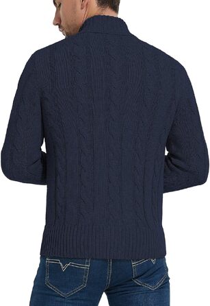 Чоловічий в'язаний кардиган NITAGUT на застібці, теплий зимовий Strickpullover, темно-синій (Navy Blue), приталений крій