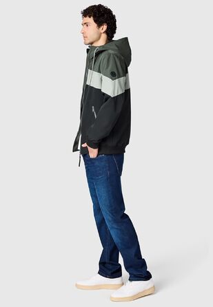 Чоловіча легка демісезонна куртка Ragwear Stewie Block: водонепроникна та дихаюча з капюшоном, колір Dark Olive, розмір S