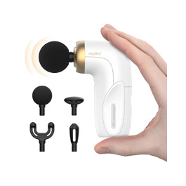 Міні-перкусійний масажер HEYCHY A1 Super Mini Massagepistole, 4 силіконові насадки, білий