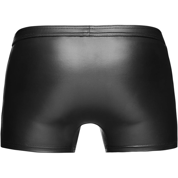Чорні чоловічі шорти з еластичної шкіри Wetlook з блискавкою - еротична білизна, розмір M
