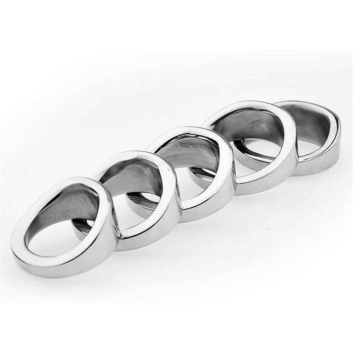 Сталевий кільце для статевого члена з наконечником (5 шт.) - інтимна іграшка для чоловіків, SM, кільце для яєчок, контроль еякуляції