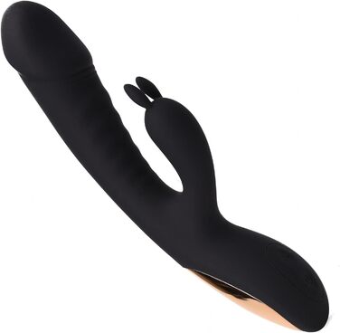 Вібратор силіконовий для G-точки, 10 режимів, нагрів, чорний - для жінок
