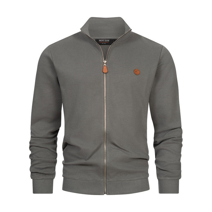 Чоловічий кардиган Indicode INGuadalupe з 100% бавовни, сірий (Castor Gray), розмір M