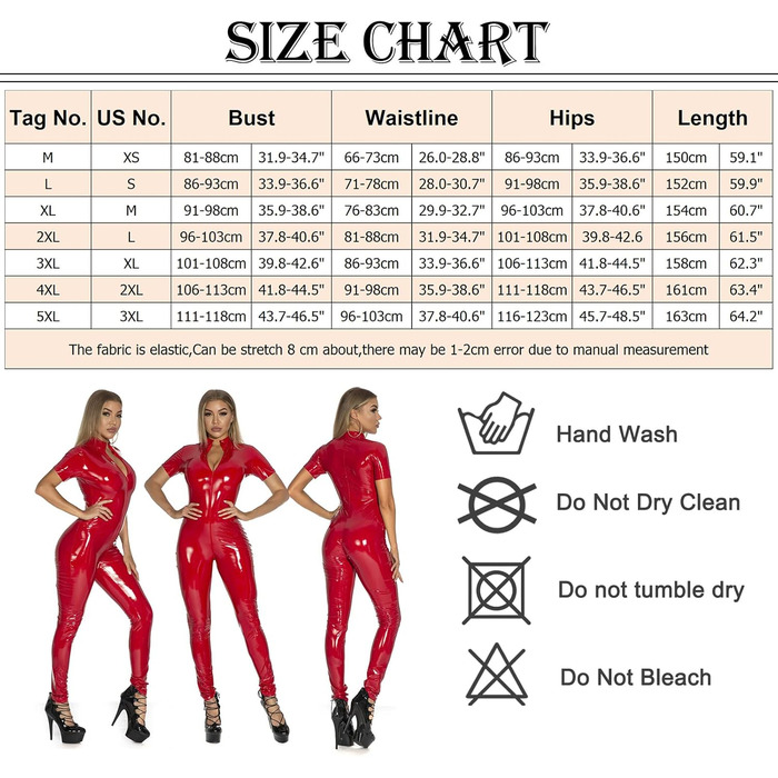 Костюм-комбінезон FEOYA з лакованої шкіри для жінок, облягаючий, червоний, з блискавкою спереду