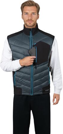 Чоловічий жилет Softshell WORK IDEA: водовідштовхуючий, вітрозахисний, дихаючий спортивний жилет для бігу, їзди на велосипеді, гольфу та роботи (Сірий, XXL)