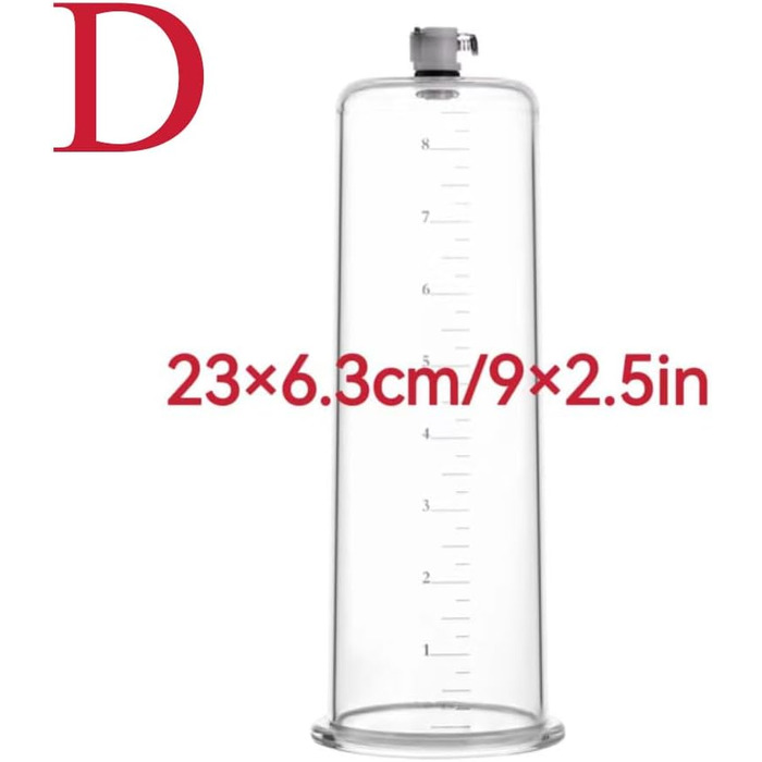 Вакуумний насос для збільшення пеніса, прозорий, з масштабом, ручний - для чоловіків, сексуальна іграшка, допомога при імпотенції, збільшення та подовження, D:23x6.3cm