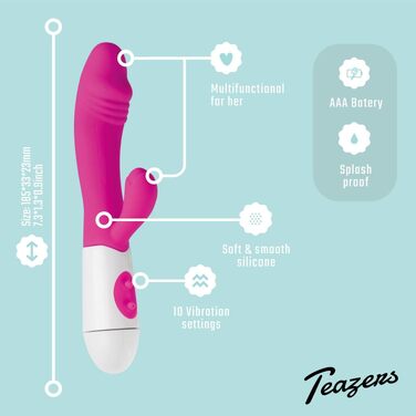 Реалістичний вібратор-кролик Teazers Rabbit Vibrator — рожевий