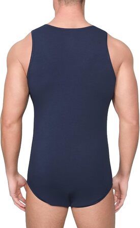 Боді Landofgenie з бавовни, темно-синій, розмір S - одноцільний костюм на бретелях для дорослих