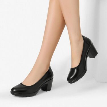 Жіночі робочі туфлі-човники DREAM PAIRS на стійких підборах, чорні, розмір 42 EU