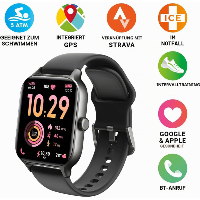 Смарт-годинник Ice-Watch Ice Fit RT 3.0 Nude для жінок, силіконовий ремінець, дисплей 1.75