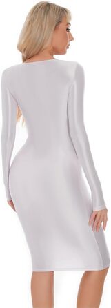 Сукня FEOYA Daen: Елегантна вечірня сукня-футляр з блискітками, облягаюча, для свят та вечірок, біла, розмір XL