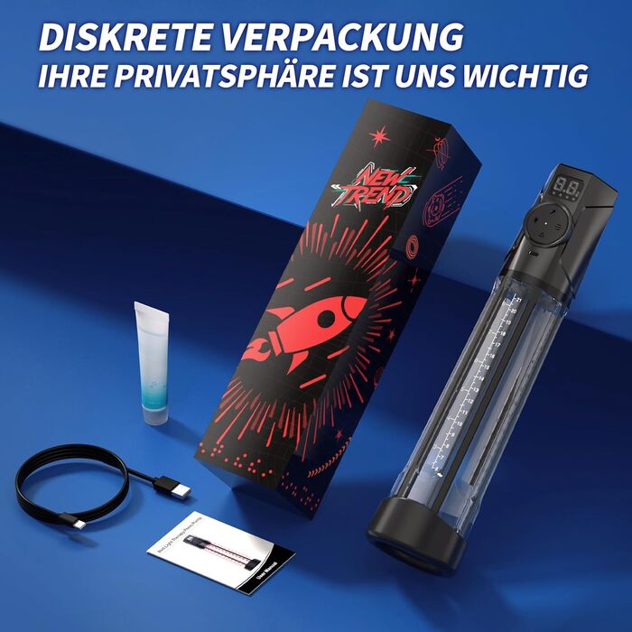 Електрична вакуумна помпа для збільшення пеніса з LED-червоною терапією, смарт-індикатором тиску, 3 рівні всмоктування та ручним режимом, вологостійка іграшка для чоловіків