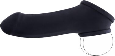 TOYLIE Latex Penis Sleeve (Чохол для пеніса) - Чорний, 13 см, з кільцем для яєчок 4,5 см, Made in Germany