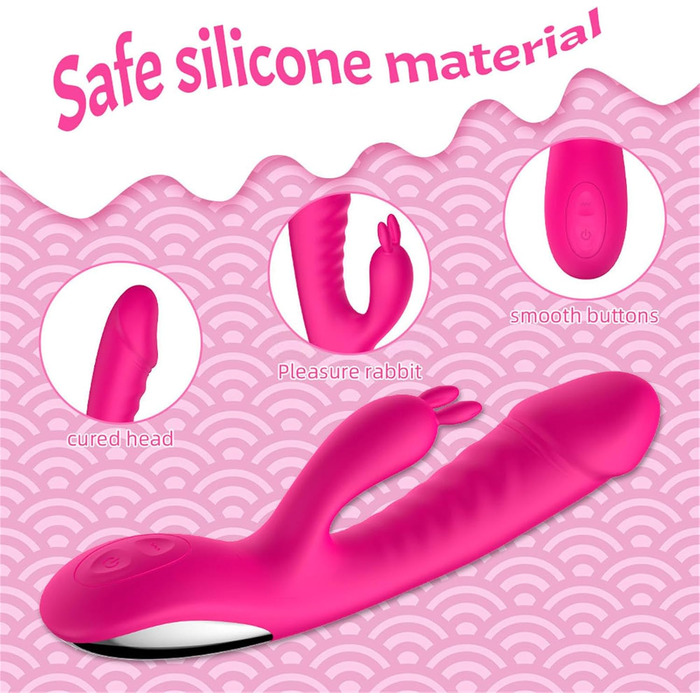 Вібратор G-Spot для жінок, силіконовий, 10 режимів, з підігрівом, рожевий - стимулятор клітора, секс-іграшка для пар