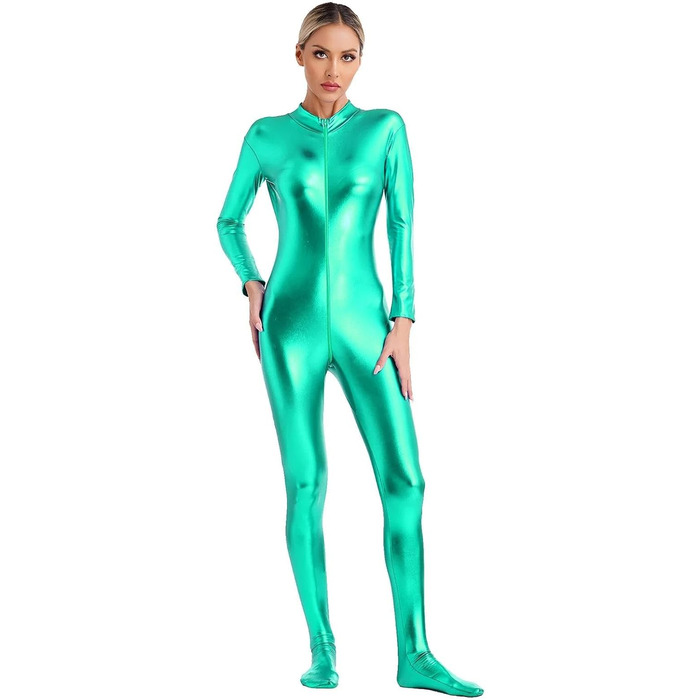 Жіночий комбінезон з довгим рукавом GRRKDFQ, зелений, розмір M
