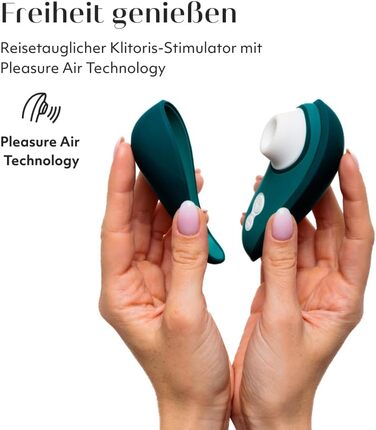 Womanizer Pleasure Air Toy: Вібратор для клітора з 8 рівнями інтенсивності, водонепроникний, перезарядний, для жінок та пар, колір – шавлія (Petrol, Liberty 2)
