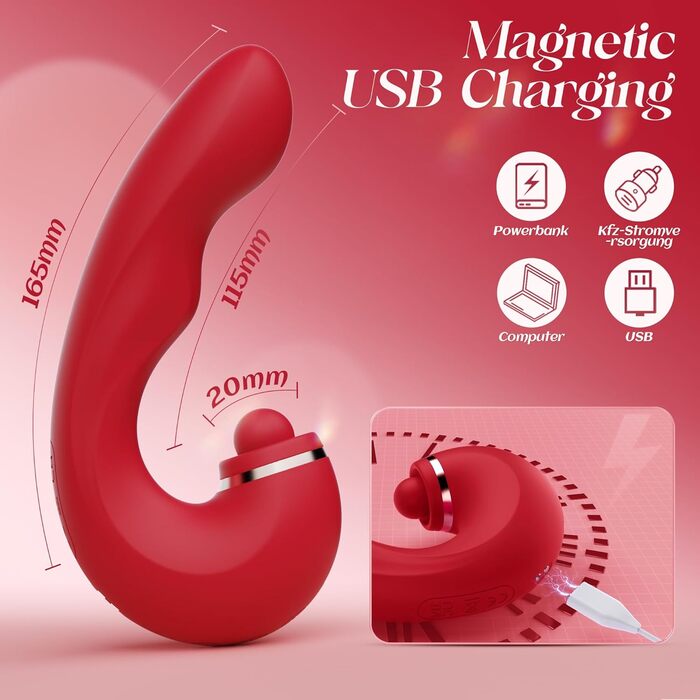 Вібратор для жінок з 5 режимами, масажер клітора та G-точки, сексуальна іграшка для пар, тихий вібратор, червоний