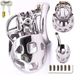 Металевий кайданок для яєчок з кільцем для пеніса, срібний, 40 мм | Кайданок для яєчок, преміум якість