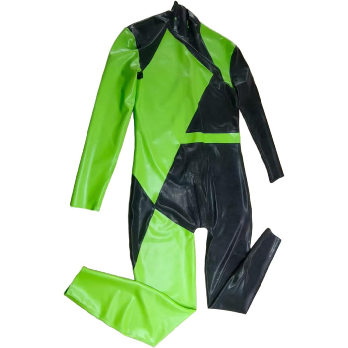 Боді з латексу для чоловіків VIYOLI, чоловічий латексний костюм, дизайн з блоками кольорів, індивідуальний колір чорний та червоний L