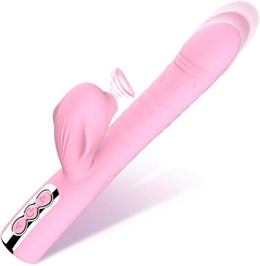 Вібратор JFRong 3-в-1 для жінок: G-spot, кліторальний та анальний стимулятор. 8 режимів, 5 режимів вакуумної стимуляції, тихий, силіконовий. Для пар та особистого використання.