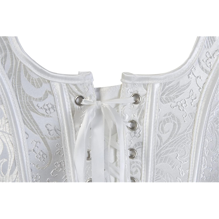 Корсет для жінок Grebrafan з квітковим принтом, повний бюст, корсет, ретро, білий (28-30)