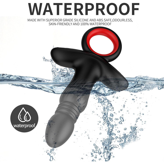 Вібратор для чоловіків, анальний плагін з пультом керування та додатком, 9 режимів, чорний