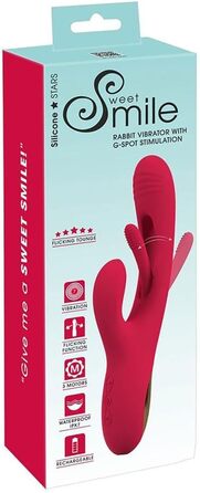 Вібратор Sweet Smile Rabbit з G-Spot стимуляцією, обертання, 14,1 см