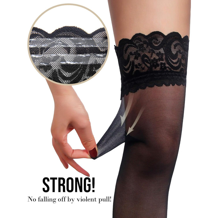 Сексуальні панчохи з ремінним поясом, мереживний комплект спідньої білизни, панчохи, curvy жіноча білизна, 20 DEN нейлон, великі розміри, широкі стрічки для панчох, набір у коробці, чорний, M-L