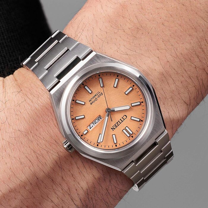 Чоловічий аналоговий кварцовий годинник Citizen 32028114, помаранчевий, 39.5 мм