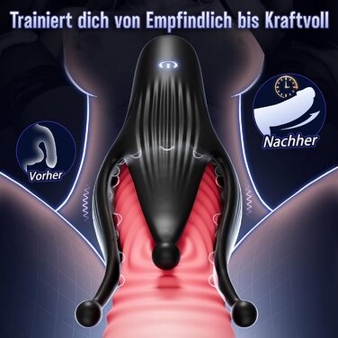 Мастурбатор для чоловіків з 10 режимами вібрації, стимулятор головки статевого члена, іграшка для соло та парного сексу (чорний)