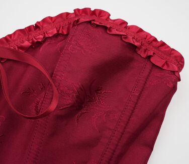 Корсет для повних грудей, спідня білизна, корсаж, весільний, атласний, червоний (M)