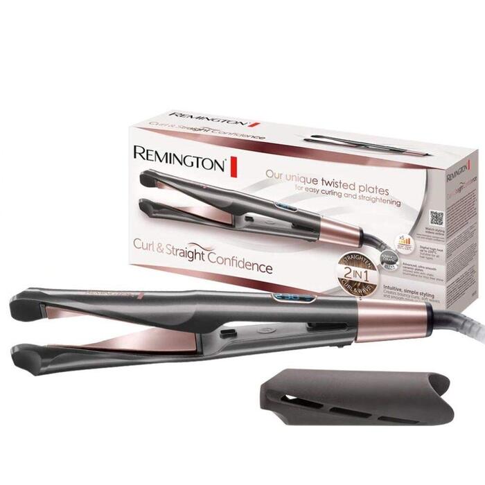 Іонійний фен-стайлер Remington Curl-Straight D5707 2в1 для завивки та випрямлення волосся (2200W, з дифузором, конічною насадкою та круглою щіткою 45мм)