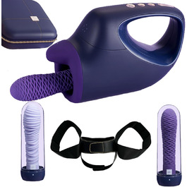 AMAZBEE Sexmaschine: автоматичний вібратор з 2 дільдами для жінок. Інтимні іграшки для вагінального та анального використання (фіолетовий)