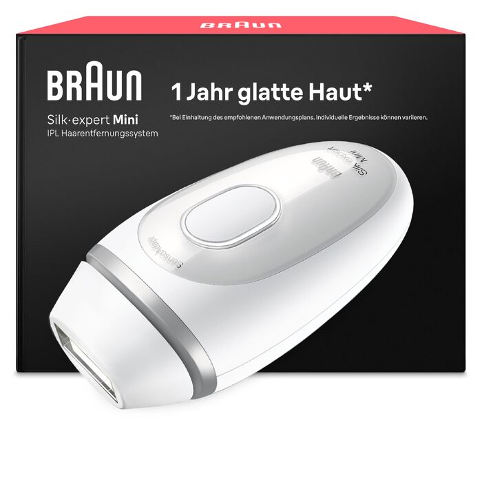 Фотоепілятор Braun Silk-expert Mini PL1112 для тривалого видалення волосся в домашніх умовах, рожевий (з набором аксесуарів: чохол, міні-бритва та Gillette Venus)