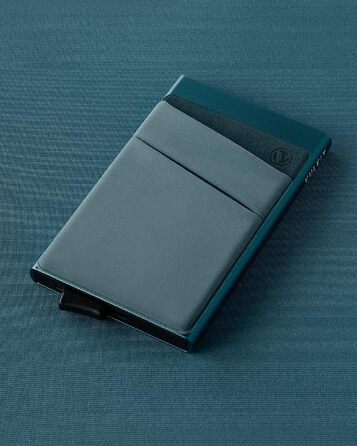 Чоловічий RFID/NFC картхолдер-гаманець VULKIT зі слотом для купюр, мінімалістичний портмоне для 5-7 карток (Смарагдово-зелений)