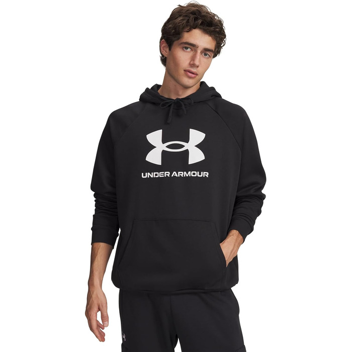 Чоловіча толстовка з капюшоном Under Armour Rival Fleece Logo Hoodie, чорна, розмір XL