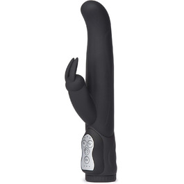 Lovehoney Power Play Rabbit-Vibrator 14 см - вібратор кролик з G-точкою та стимуляцією клітора - 10 функцій, водонепроникний, чорний